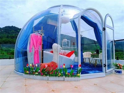 6-8 Persoons transparante aluminium bubbelkoepeltent voor feesthotel
